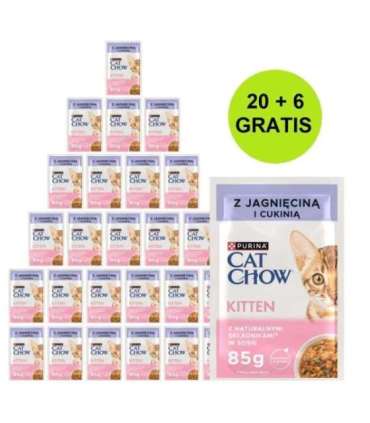 PURINA Cat Chow Kitten with lamb and zucchini in sauce - wet cat food - 26x85g (20 + 6 GRATIS)