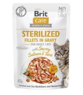 BRIT Care Cat Sterilized Salmon&Tuna Pouch - wet cat food - 85 g