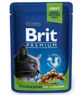 BRIT Premium Cat Chicken Sterilised - wet cat food - 100g