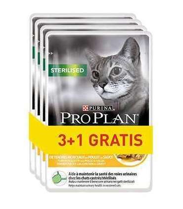 PURINA Pro Plan Sterilised Chicken - wet cat food - 85g 3+1