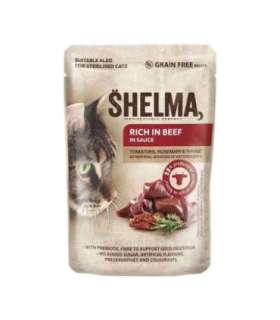 SHELMA Rich in salmon, cod, beef and chicken - wet cat food - 4x85g