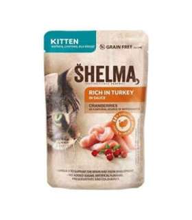 SHELMA Kitten with salmon and turkey in sauce - wet cat food - 4x85g