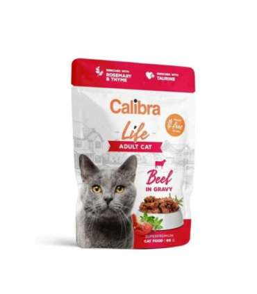 CALIBRA Cat Life Adult Beef in gravy - wet cat food - 85g