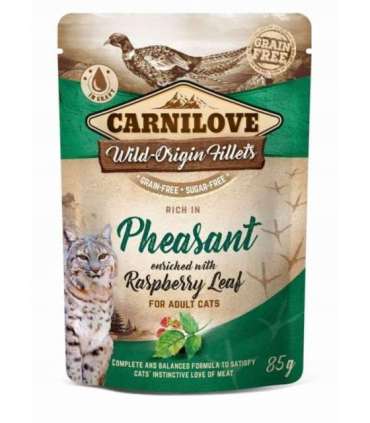 CARNILOVE CAT POUCH Wet cat food Pheasant, Raspberry Leaf 85 g