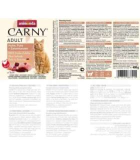 ANIMONDA Carny Adult Chicken, turkey, duck hearts - wet cat food - 400g