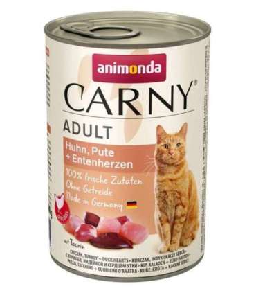 ANIMONDA Carny Adult Chicken, turkey, duck hearts - wet cat food - 400g