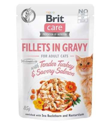 BRIT Care Fillets in Gravy turkey and salmon in sauce - wet cat food - 85 g