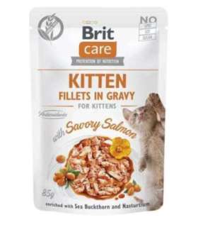 BRIT Care Cat Kitten Savory Salmon Pouch - wet cat food - 85 g