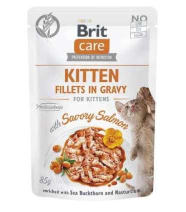BRIT Care Cat Kitten Savory Salmon Pouch - wet cat food - 85 g