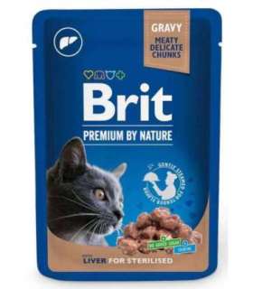 BRIT Premium Cat Liver Sterilised - wet cat food - 100g
