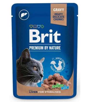 BRIT Premium Cat Liver Sterilised - wet cat food - 100g