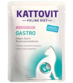 KATTOVIT Feline Diet Gastro Salmon with rice - wet cat food - 85g