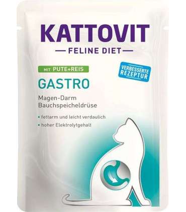 KATTOVIT Feline Diet Gastro Turkey with rice - wet cat food - 85g
