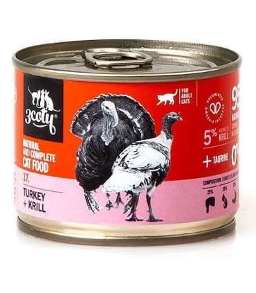 3COTY 17. Turkey and krill - wet cat food - 180g