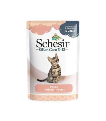 SCHESIR Chicken fillets in jelly - wet food for kittens - 85g