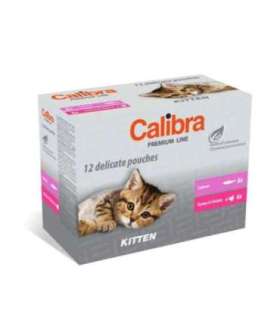 CALIBRA Cat Premium Kitten Pouches multipack - wet cat food - 12x100g