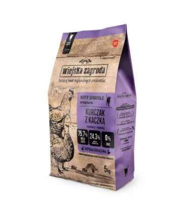 WIEJSKA ZAGRODA Chicken and Duck - dry cat food - 5 kg