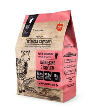 WIEJSKA ZAGRODA Lamb with krill - dry cat food - 400g