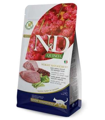 FARMINA N&D Quinoa Weight Management Lamb&Broccoli - dry cat food - 5 kg