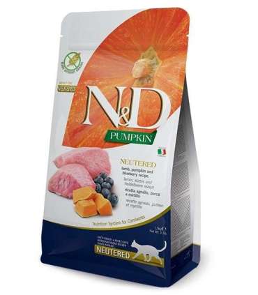 FARMINA N&D Pumpkin Cat Lamb and Blueberry Neutered Adult - dry cat food - 1.5 kg