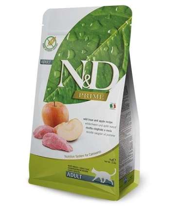 FARMINA N&D PRIME CAT WILD BOAR & APPLE ADULT - dry cat food - 5 kg