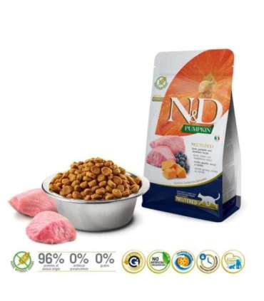 Dry cat food -  FARMINA N&D CAT PUMPKIN LAMB&BLUEBERRY ADULT 300g