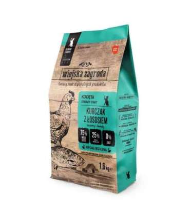 WIEJSKA ZAGRODA Chicken with salmon for kittens - dry cat food - 1,6kg