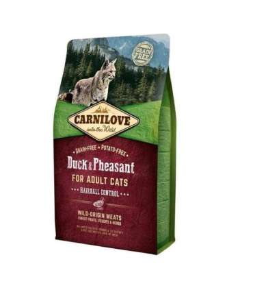 CARNILOVE Cat Hairball Control Duck and pheasant - dry cat food - 2kg