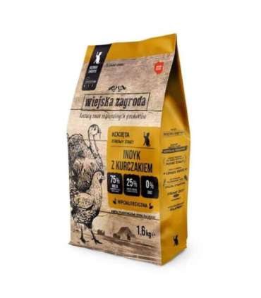 WIEJSKA ZAGRODA Turkey and chicken for kittens - dry cat food - 1,6kg