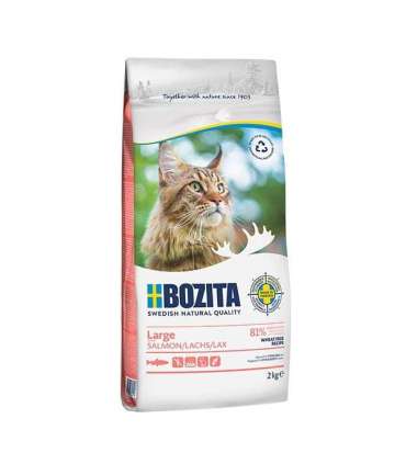 BOZITA Large Wheat free Salmon - dry food for large and long haired cats - 2kg
