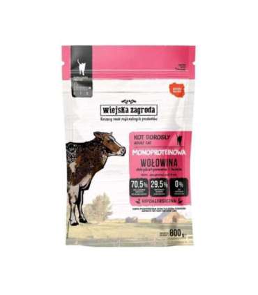 WIEJSKA ZAGRODA Monoprotein Beef - dry cat food - 800g