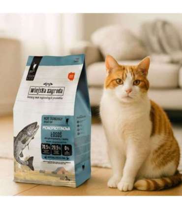 WIEJSKA ZAGRODA Monoprotein Salmon - dry cat food - 3kg