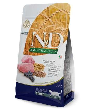 FARMINA N&D ANCESTRAL GRAIN CAT LAMB. SPELT. OATS AND BLUEBERRY ADULT  1.5kg