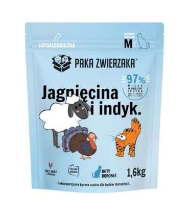 PAKA ZWIERZAKA Lamb and turkey M - dry cat food - 1,6kg