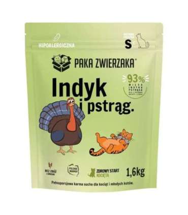PAKA ZWIERZAKA Turkey with trout Kitten S - dry cat food - 1,6kg