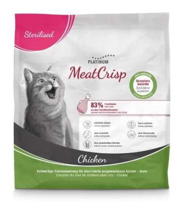 PLATINUM MeatCrisp Sterilised Chicken - dry cat food - 400g