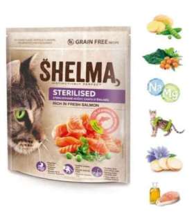 SHELMA Sterilised Rich in salmon - dry cat food - 750g