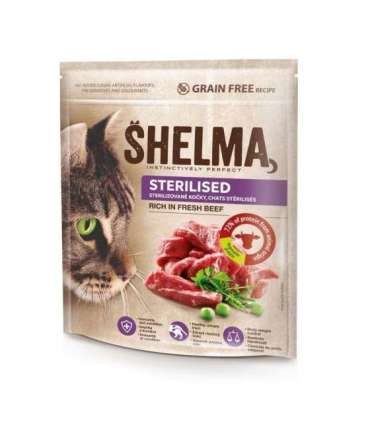 SHELMA Sterilised Beef - dry cat food - 1,4kg