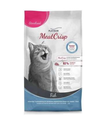 PLATINUM MeatCrisp Sterilised Fish - dry cat food - 1,5kg