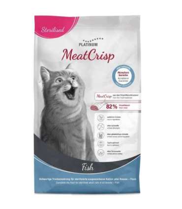 PLATINUM MeatCrisp Sterilised Fish - dry cat food - 3kg