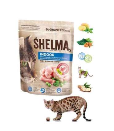 SHELMA Indoor Rich in turkey - dry cat food - 750g