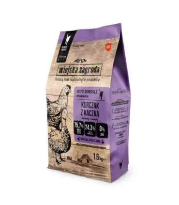WIEJSKA ZAGRODA Chicken with duck - dry cat food - 1,6kg