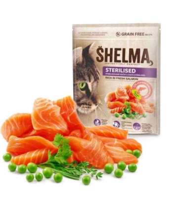 SHELMA Sterilised Salmon - dry cat food - 1,4kg