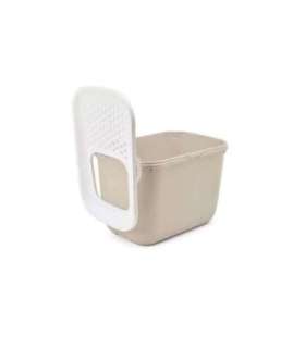 SAVIC HOP Coffee Brown with White Lid – Cat Litter Tray – 58.5x39x39.5 cm – 1 pc.