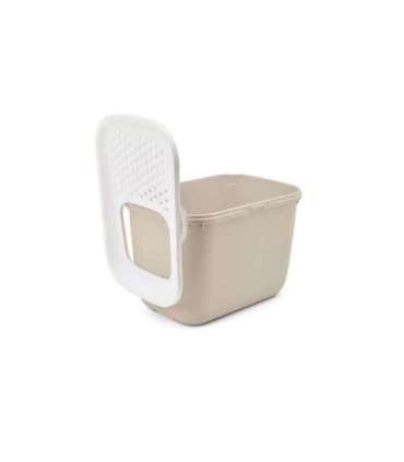 SAVIC HOP Coffee Brown with White Lid – Cat Litter Tray – 58.5x39x39.5 cm – 1 pc.