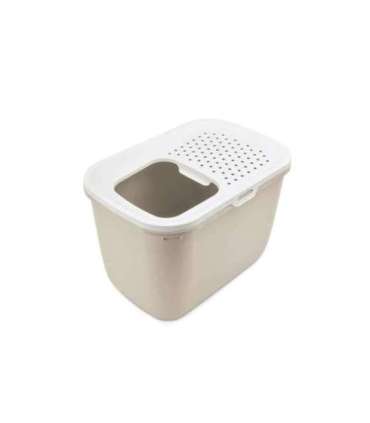 SAVIC HOP Coffee Brown with White Lid – Cat Litter Tray – 58.5x39x39.5 cm – 1 pc.