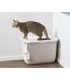 SAVIC HOP Coffee Brown with White Lid – Cat Litter Tray – 58.5x39x39.5 cm – 1 pc.