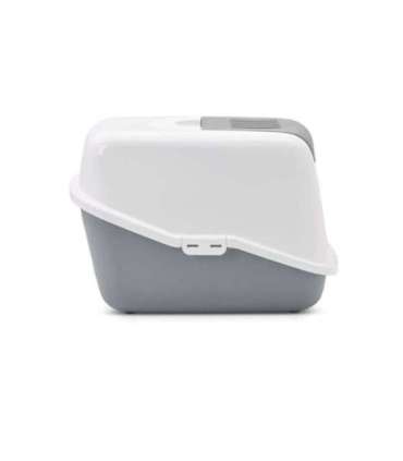 SAVIC Nestor White-Grey - Covered Cat Litter Box - 56x39x38.5 cm - 1 pc