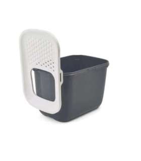SAVIC HOP Anthracite with White Lid – Cat Litter Tray – 58.5x39x39.5 cm – 1 pc.