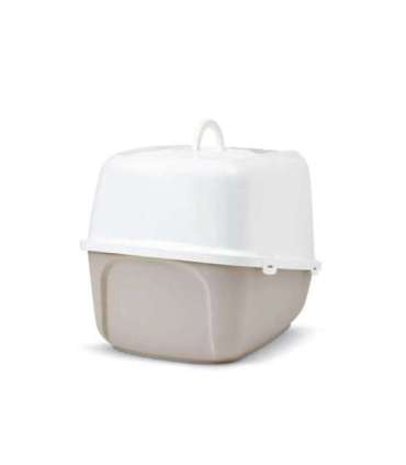SAVIC Nestor Jumbo White - Coffee - covered cat litter box - 66.5x48.5x46.5 cm - 1 pc.